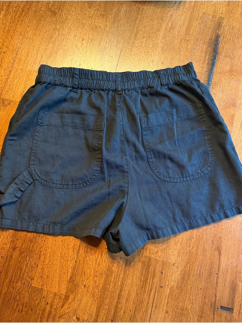 BP Black 4 inch Cotton Elastic Waist Black Utility Shorts- Like New - Picture 5 of 8